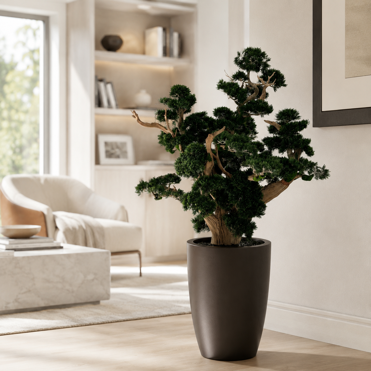 Large Bonsai in Brannan Brown Matt Planter for stylish interiors | Avenmoss