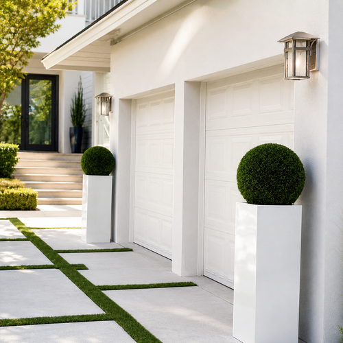 51 cm Topiary in Yong White Lacquered Vase for stylish interiors | Avenmoss