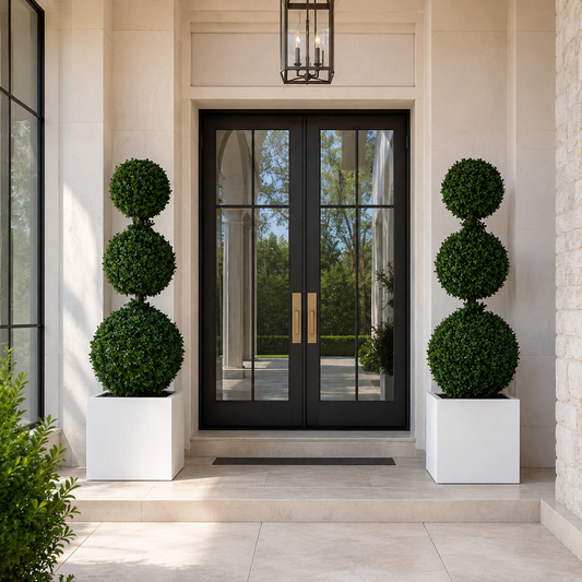 Geometric Topiary in White Planter for stylish interiors | Avenmoss