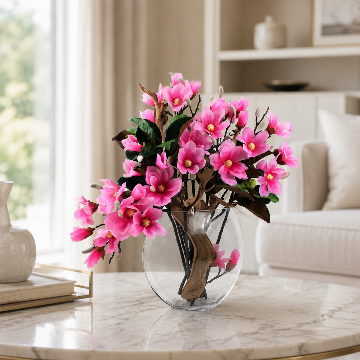 Pink Magnolias in Luna Vase for stylish interiors | Avenmoss