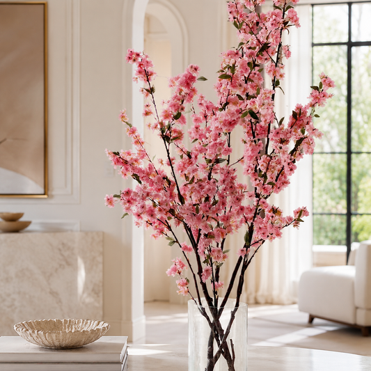 Cherry Blossoms in Glass Cylinder for stylish interiors | Avenmoss