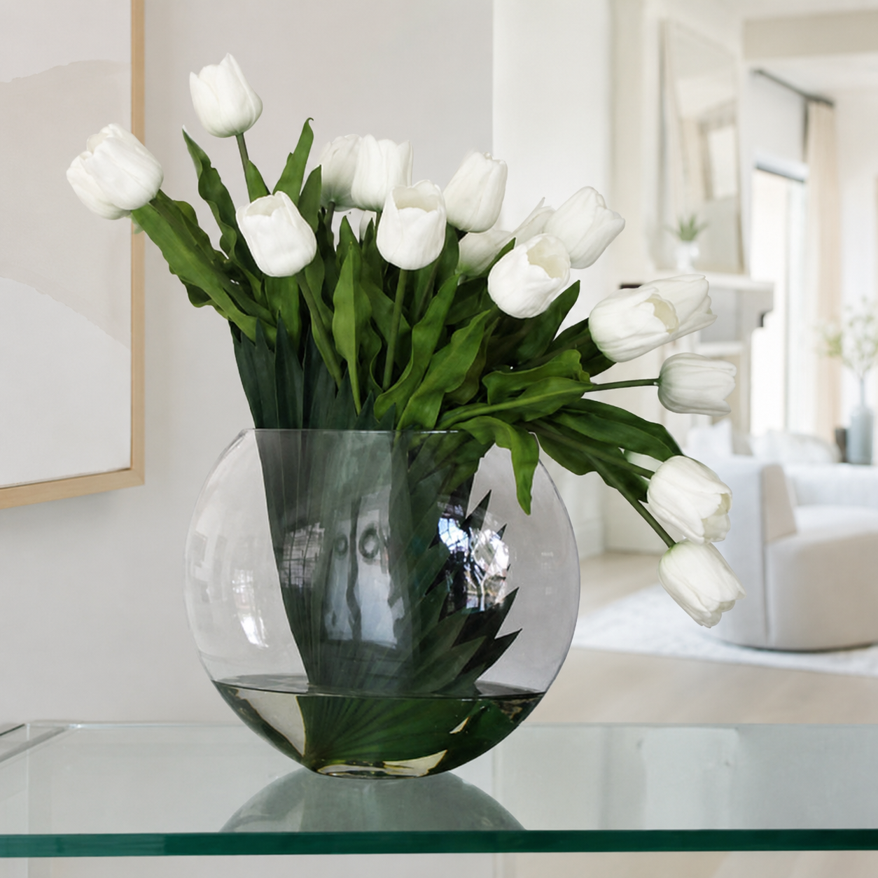 White Tulips in Luna Vase