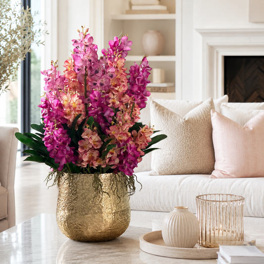 Large Delaney Bowl with Mixed Mokara Orchids for stylish interiors | Avenmoss